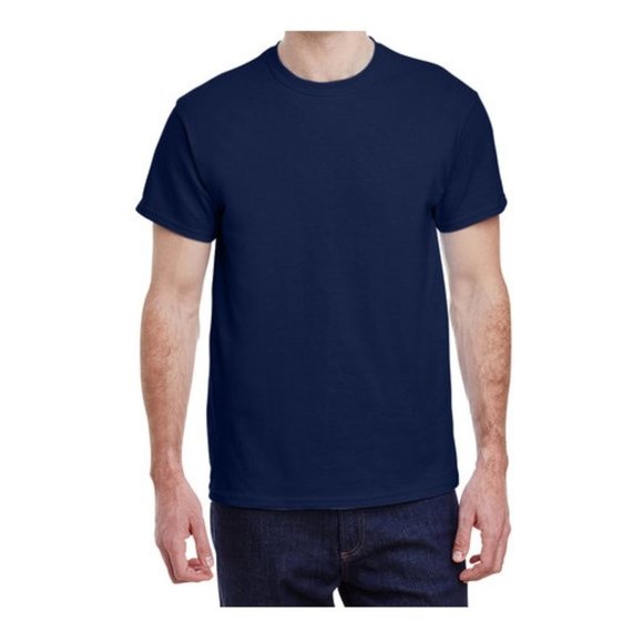 🆕 GILDAN ADULT ULTRA COTTON ROUND-NECK SHORT SLEEVE T-SHIRT - NAVY BLUE- MEN - Picture 3 of 5